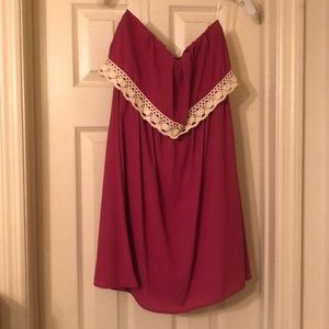 Strapless pink dress